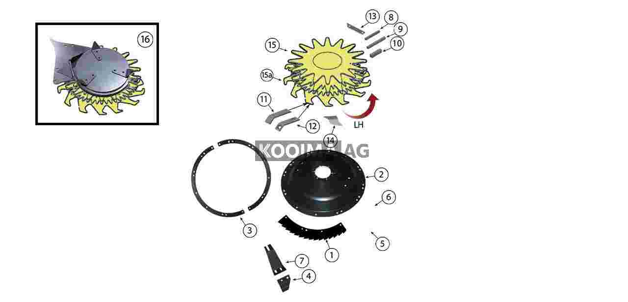 Kemper Small Drum Rotary Head Parts 360 JD 688