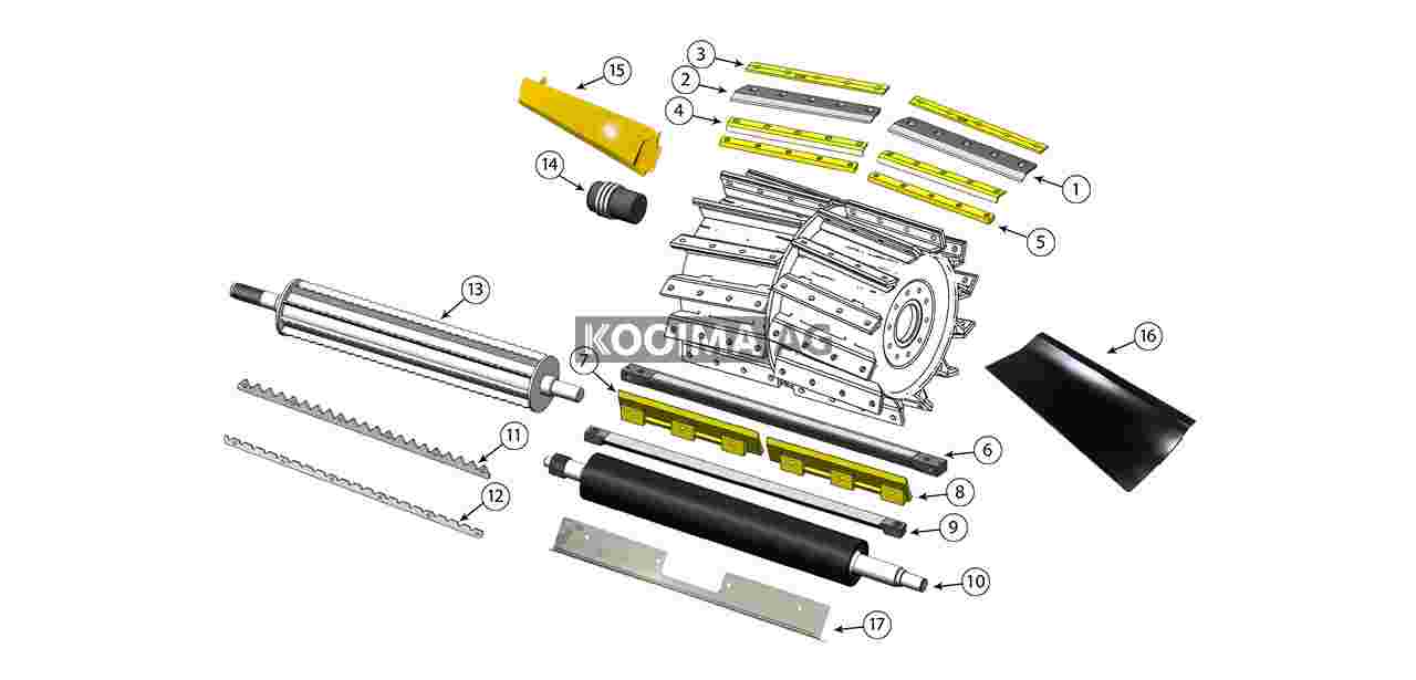 FR 480 550 650 780 Series Cutter Drum Feed Roll Assembly