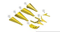 Schematic for Snoots, Points & Skid Plates Kemper 345 360 375 & John Deere 686 688 710