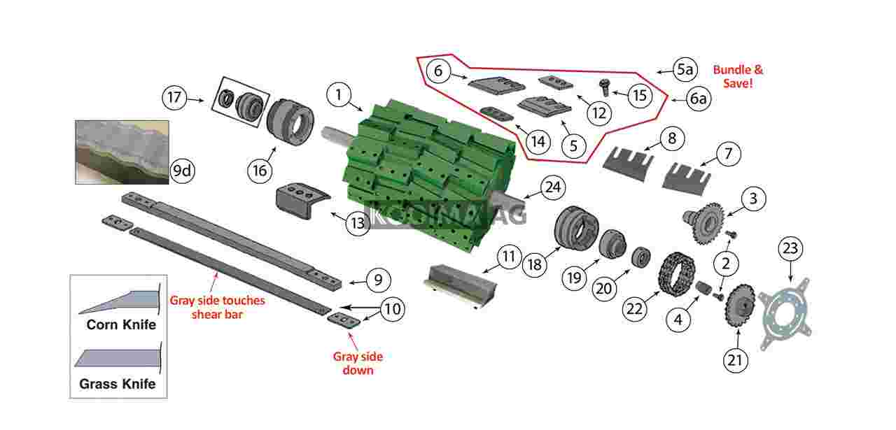 7250 7350 7450 7550 Cutter Head Assembly