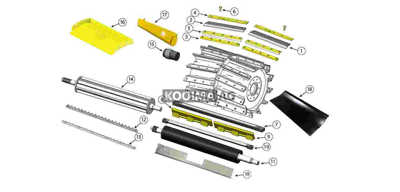 FR 9000 Series Cutter Drum Feed Roll Assembly