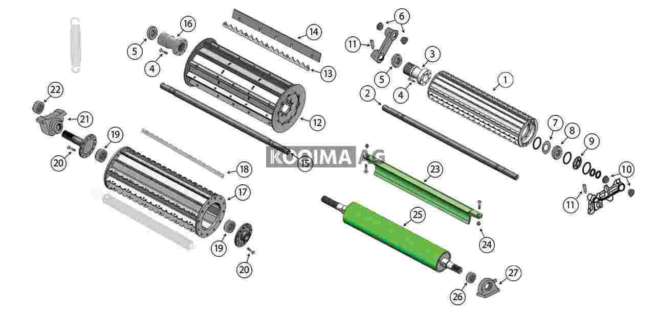 Claas 496 Drum Bottom Feedroll Parts
