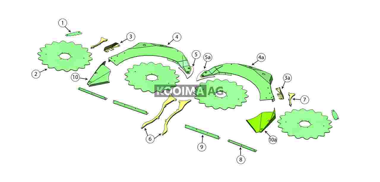 RU 600 CONTOUR Angles Scrapers Guide Bars Covers